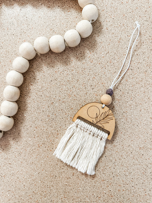 wooden rearview car charms