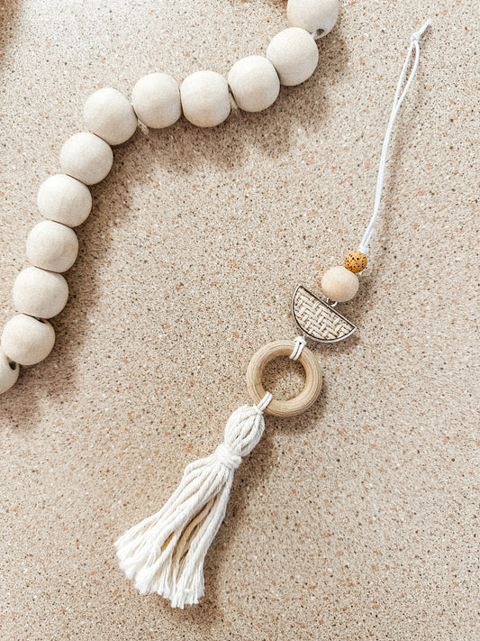 rattan rearview car charms