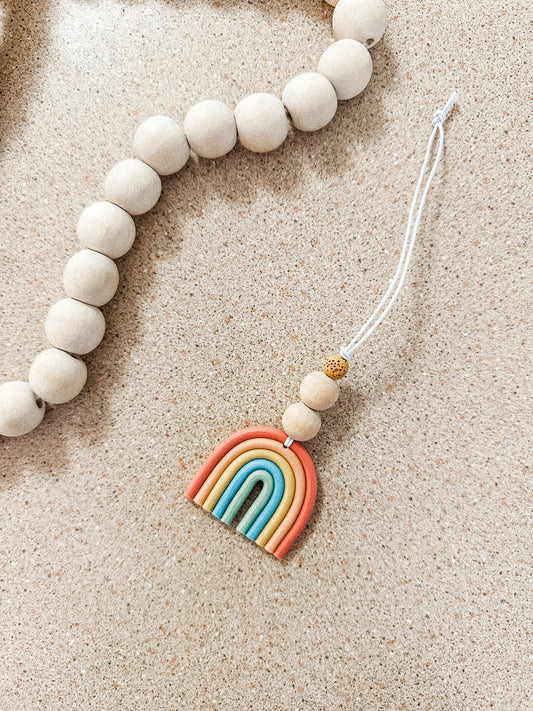 rainbow rearview car charms