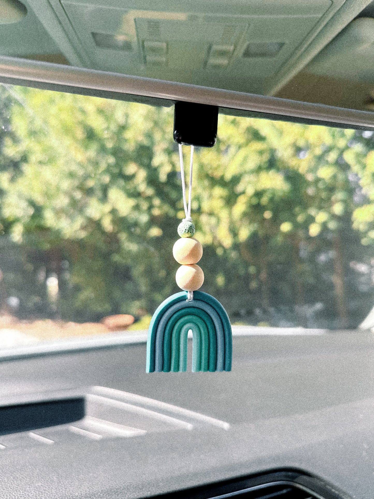 rainbow rearview car charms
