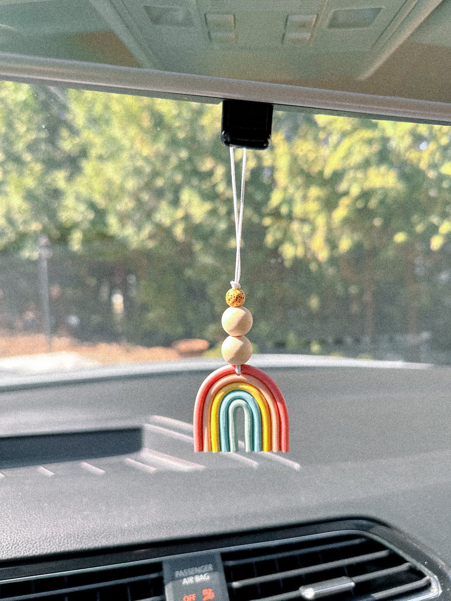 rainbow rearview car charms