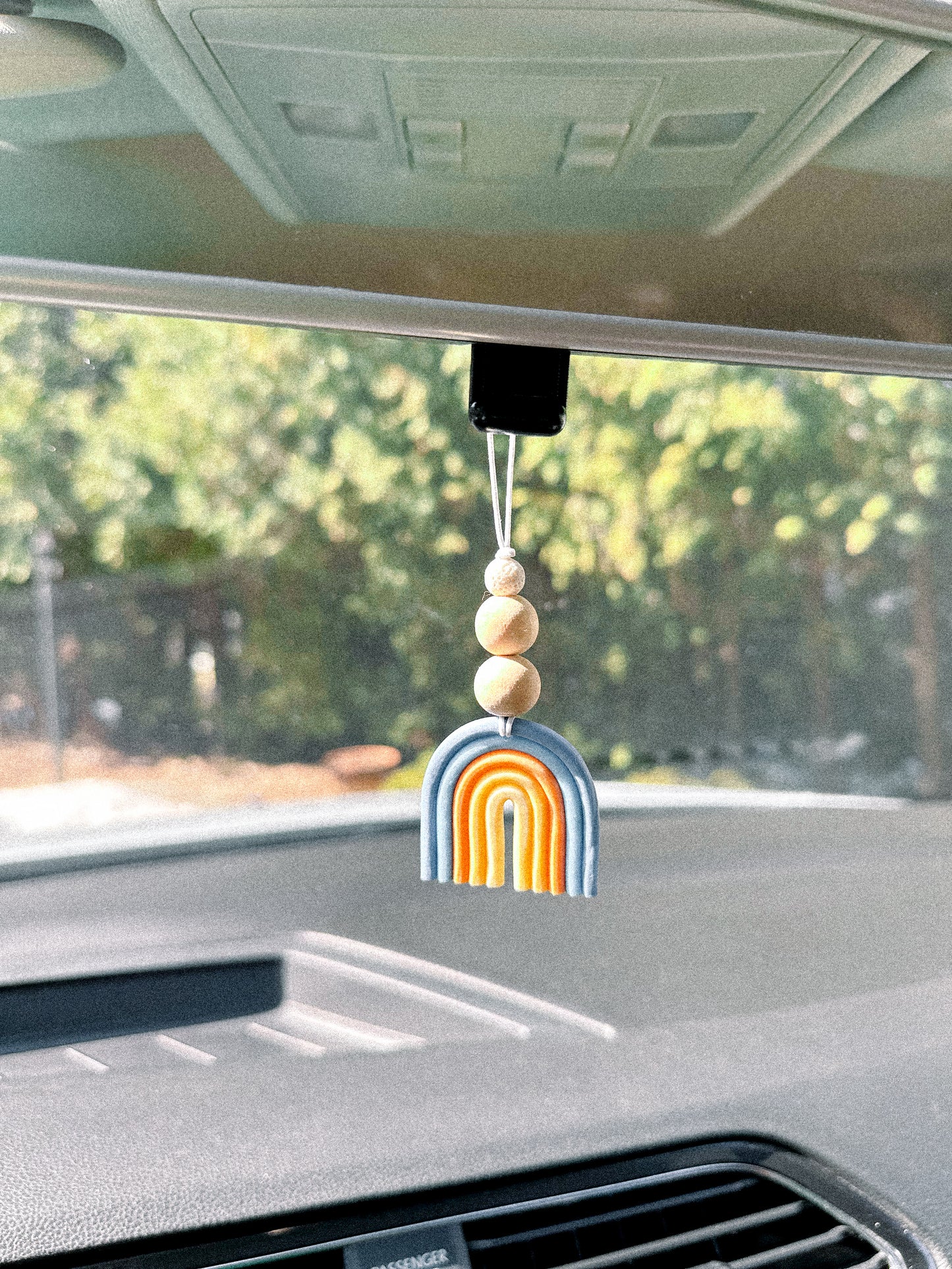 rainbow rearview car charms