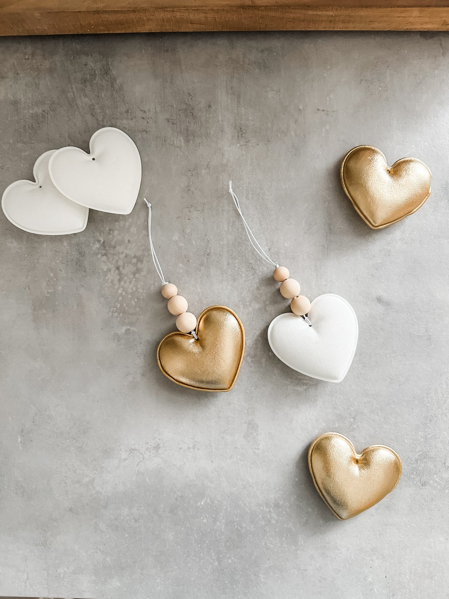 puffy heart rearview car charms