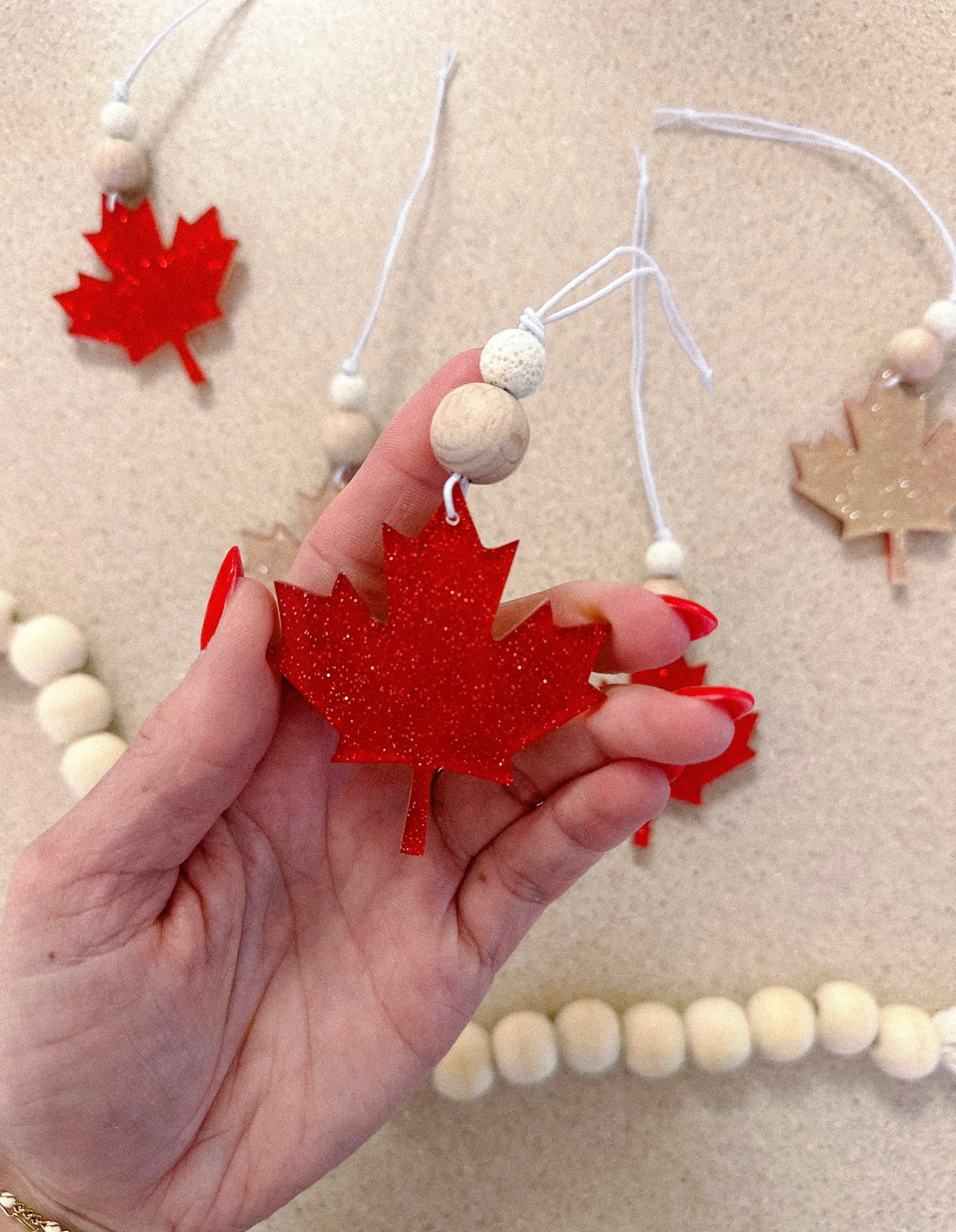 oh canada rearview car charm