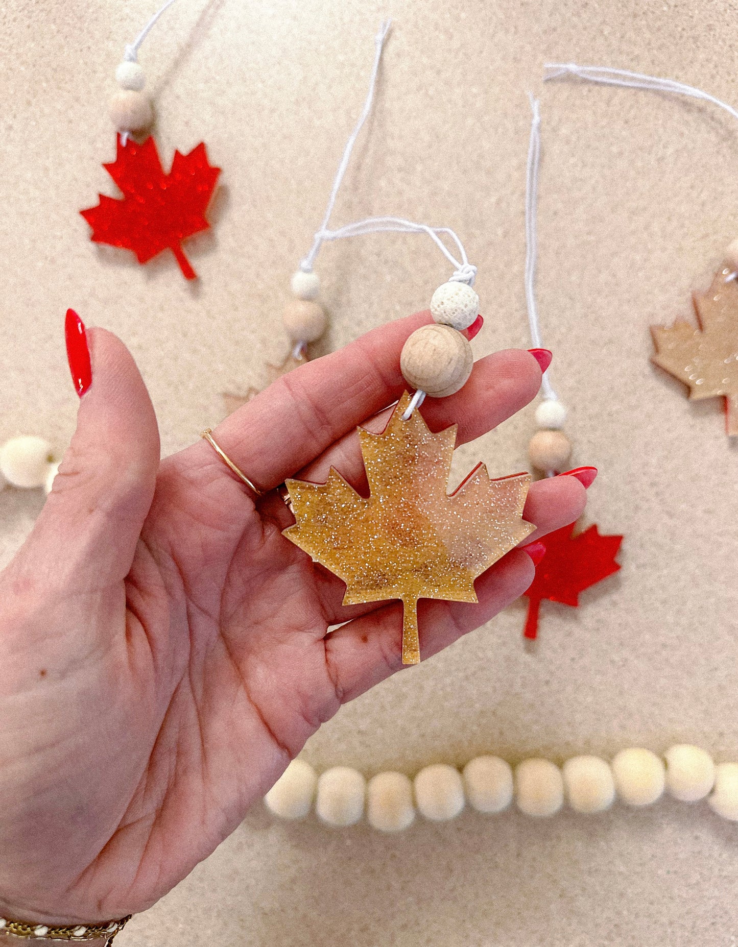 oh canada rearview car charm